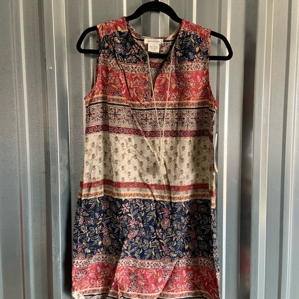 beachlunchlounge Multicolor Floral and Stripe Mini Dress